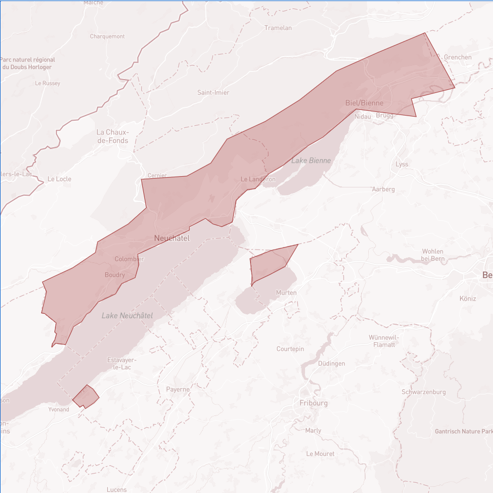 Three Lakes (Trois-Lacs) vineyard map