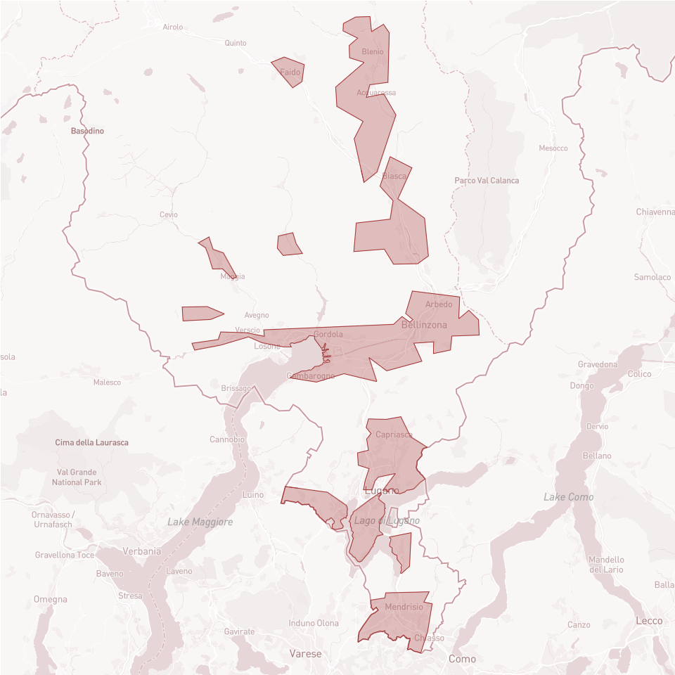 Ticino vineyard map