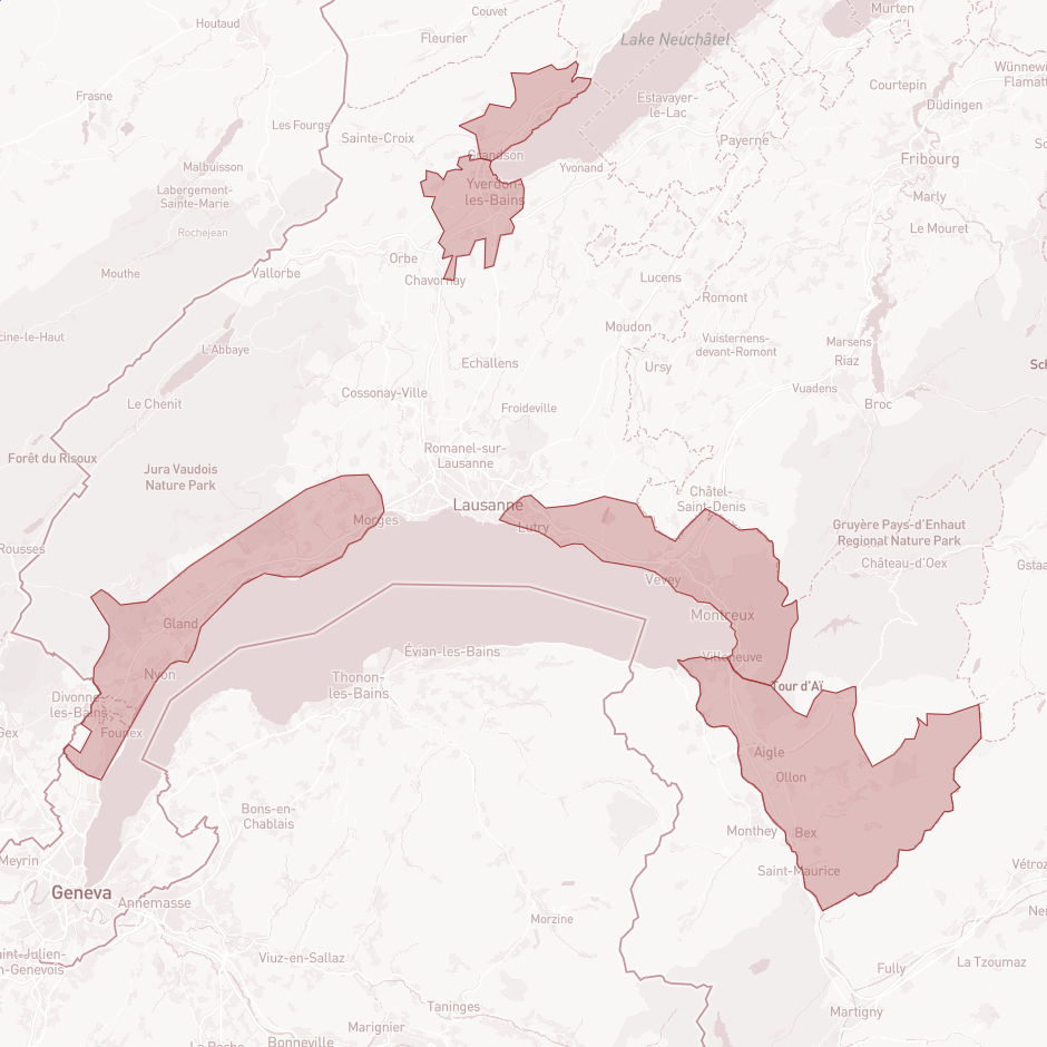 Vaud vineyard map